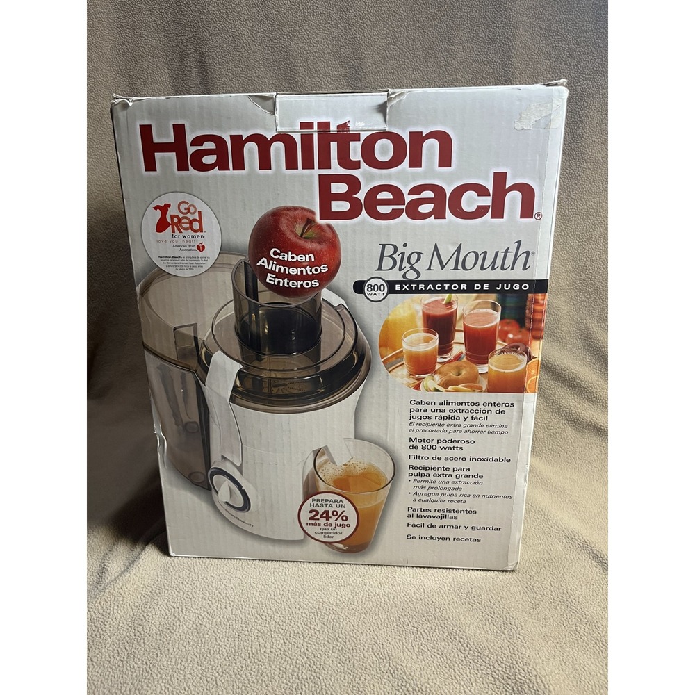 Hamilton Beach Big Mouth 800 Watt Juicer‎ Extractor with Pulp Bin and Brush
